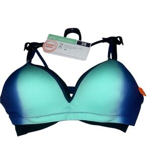 Wonder Nation Blue and Green Girls' T-Shirt Bra